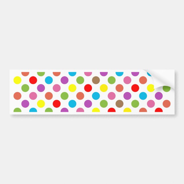 Farbenfrohe Polka-Punktmuster Autoaufkleber (Vorne)
