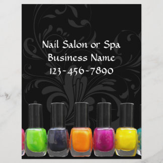 Farbenfrohe polnische Nagelflaschen, Nagelstudio Flyer