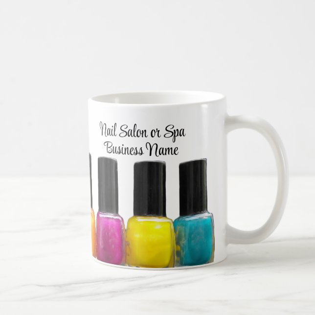 Farbenfrohe polnische Nagelflaschen, Nagelstudio Tasse (Rechts)