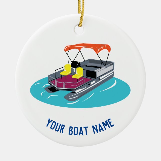 Farbenfrohe Pontoon Boat Ornament (Vorne)