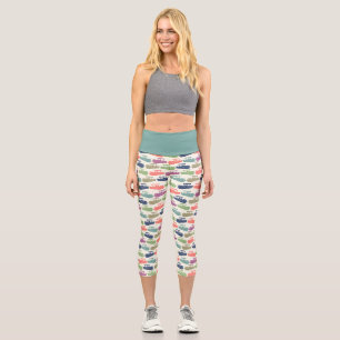 Farbenfrohe Pontoon Boote Gemusterte Boote Printwe Capri Leggings