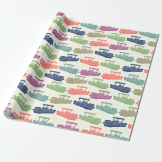 Farbenfrohe Pontoon Boote Gemusterte Bootspende Geschenkpapier