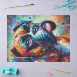 Farbenfrohe Pop Art Boxer Dog Entdeckungsreise Seidenpapier