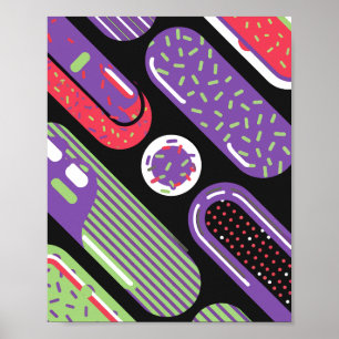 Farbenfrohe Pop Art Candy Pattern Poster