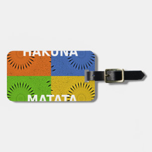 Farbenfrohe Pop Art Collage & "Hakuna Matata" Nach Gepäckanhänger