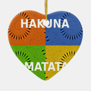 Farbenfrohe Pop Art Collage & "Hakuna Matata" Nach Keramik Ornament
