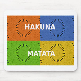 Farbenfrohe Pop Art Collage & "Hakuna Matata" Nach Mousepad