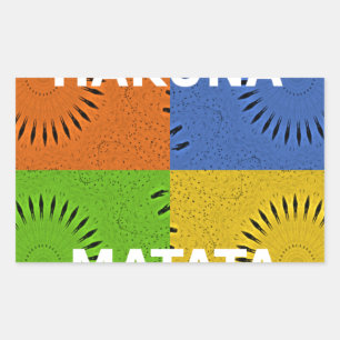 Farbenfrohe Pop Art Collage & "Hakuna Matata" Nach Rechteckiger Aufkleber