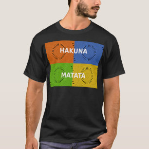 Farbenfrohe Pop Art Collage & "Hakuna Matata" Nach T-Shirt