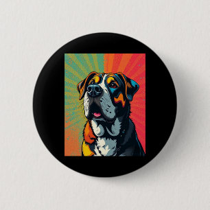 Farbenfrohe Pop Art Dog Illustration � Bold & Fun Button