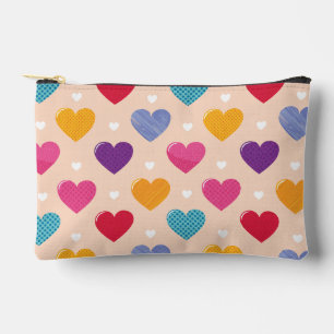 Farbenfrohe Pop Art Herzstück Muster Zubehörtasche