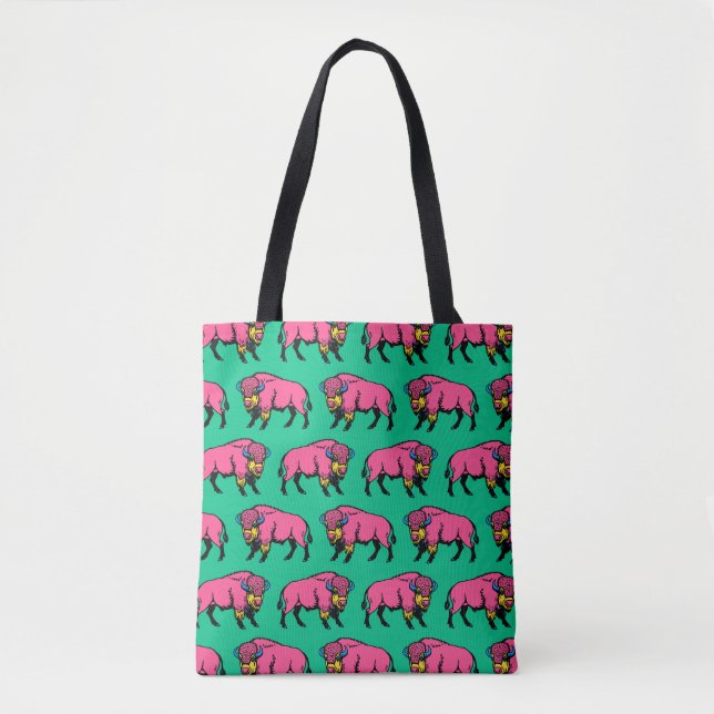Farbenfrohe Pop Art Southwestern Buffalo/Bison (Vorderseite)