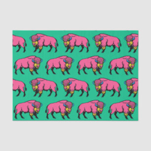 Farbenfrohe Pop Art Southwestern Buffalo/Bison Seidenpapier
