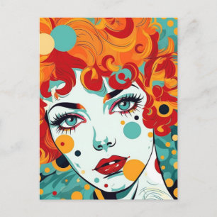 Farbenfrohe Pop Kunst, Kultur Postkarte