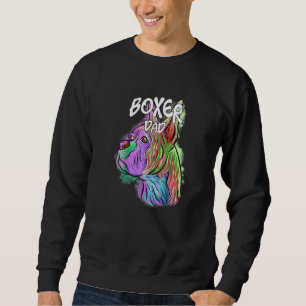 Farbenfrohe Pop Portrait Boxer Dog Vater Vatertag Sweatshirt