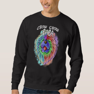 Farbenfrohe Pop Portrait Chow Chow Dog Vater Vater Sweatshirt