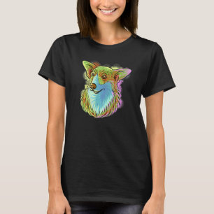 Farbenfrohe Pop Portrait Corgi Dog Mama Muttertag T-Shirt