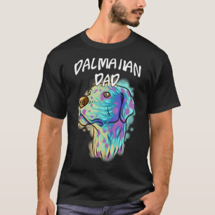 Farbenfrohe Pop Portrait Dalmatiner Dog Vater Vate T-Shirt