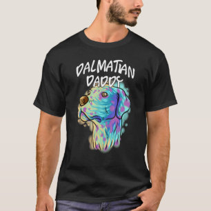 Farbenfrohe Pop Portrait Dalmatiner Dog Vater Vate T-Shirt