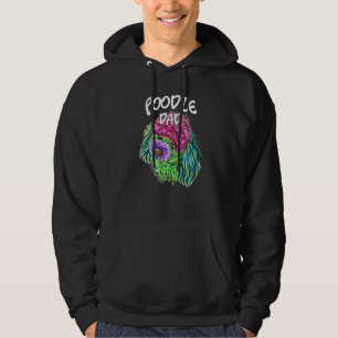 Farbenfrohe Pop Portrait Poodle Dog Vater Vatertag Hoodie