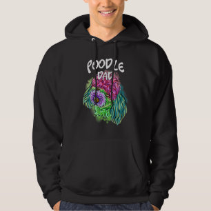 Farbenfrohe Pop Portrait Poodle Dog Vater Vatertag Hoodie
