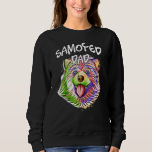Farbenfrohe Pop Portrait Samoyed Dog Vater Vater's Sweatshirt