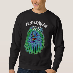 Farbenfrohe Pop Portrait Spitz Hund Vater Vater's Sweatshirt
