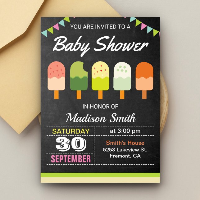 Farbenfrohe Popsicle Baby Dusche Einladung (Von Creator hochgeladen)