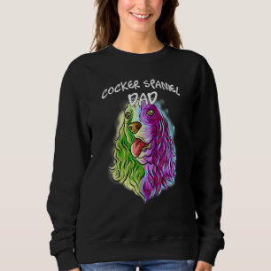 Farbenfrohe Portrait Cocker Spanisch Hund Vater Va Sweatshirt
