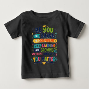 Farbenfrohe positive Cartoon-Kinder-Gestaltung Baby T-shirt