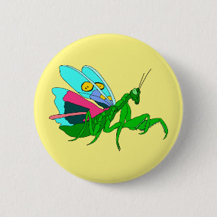 Farbenfrohe Prachtmantis Button