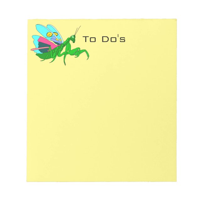 Farbenfrohe Prachtmantis Notizblock (Vorderseite)