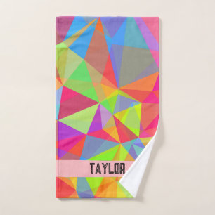 Farbenfrohe Prism Geometric Kaleidoskop Regenbogen Handtuch