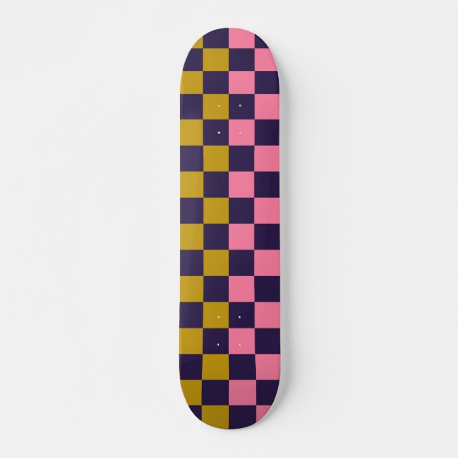 Farbenfrohe Prüfmuster Retro Moderne ästhetische S Skateboard (Vorne)