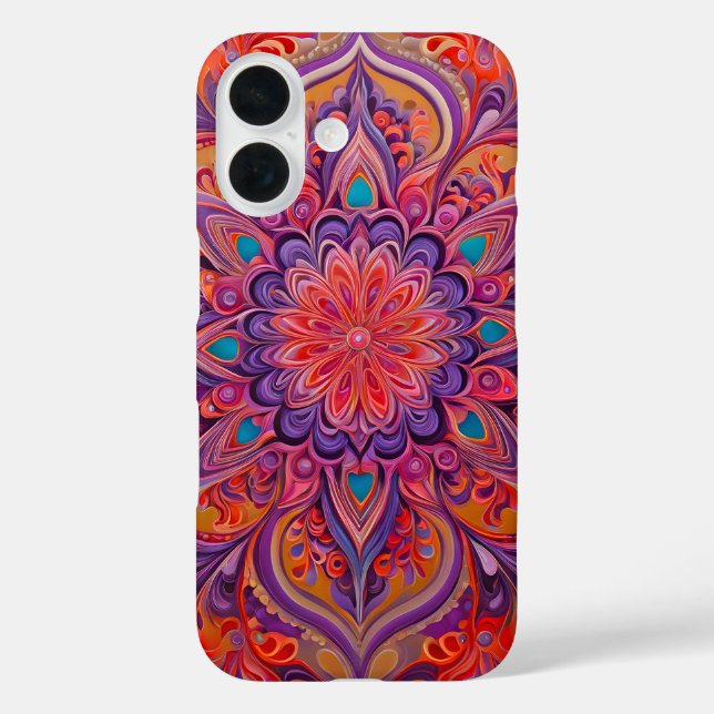 Farbenfrohe Psychedelia Airbrush Art iPhone Case (Rückseite)
