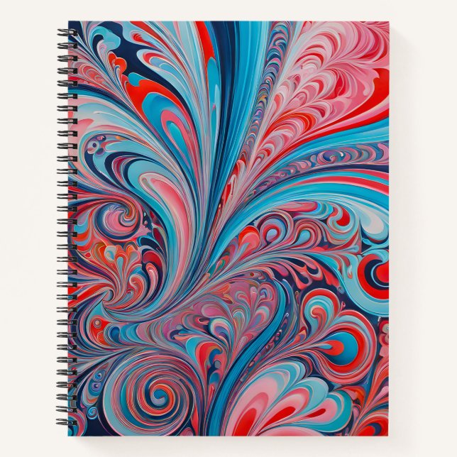 Farbenfrohe Psychedelia Airbrush Art Spiral Notebo Notizbuch (Vorderseite)