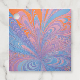 Farbenfrohe Psychedelia Airbrush Kunst-Tags Geschenkanhänger