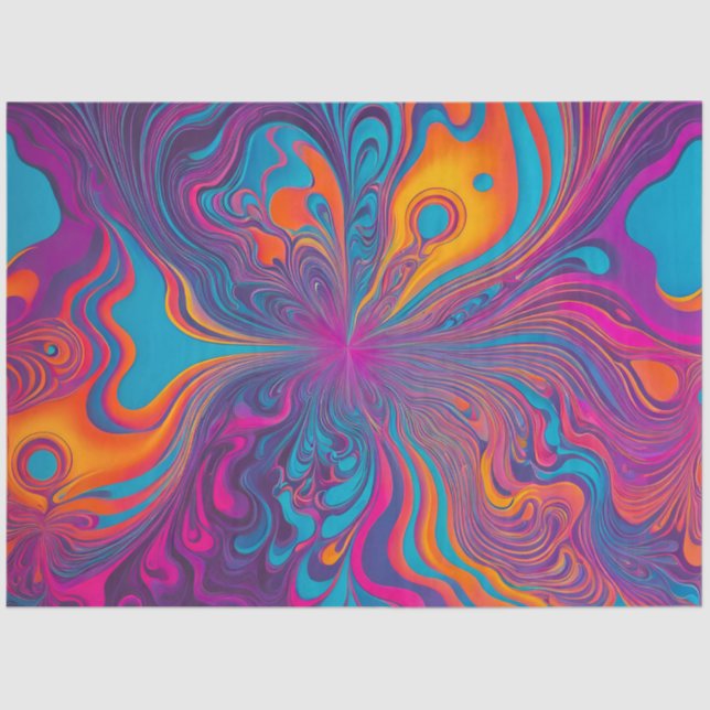 Farbenfrohe Psychedelia Airbrush Kunstdruckpapier Seidenpapier (Vorderseite)