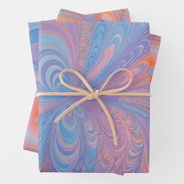 Farbenfrohe Psychedelia Art Wrapping Paper Sheets Geschenkpapier Set