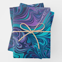 Farbenfrohe Psychedelia Art Wrapping Paper Sheets Geschenkpapier Set