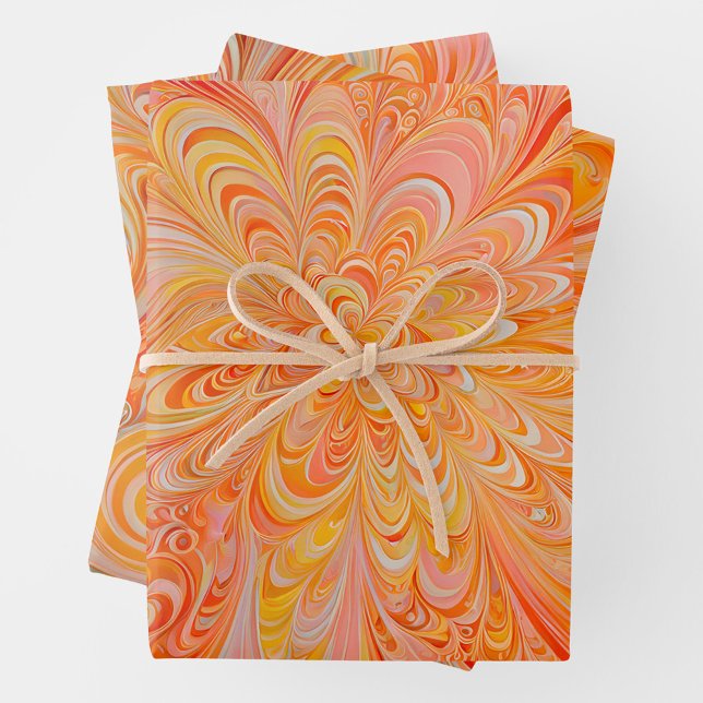 Farbenfrohe Psychedelia Art Wrapping Paper Sheets Geschenkpapier Set (Von Creator hochgeladen)