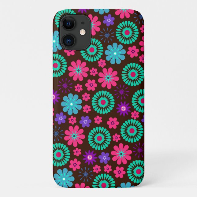 Farbenfrohe Psychedelic Funky Blume Pattern Case-Mate iPhone Hülle (Rückseite)