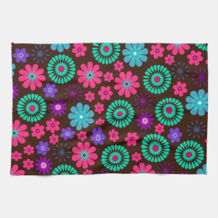 Farbenfrohe Psychedelic Funky Blume Pattern Handtuch
