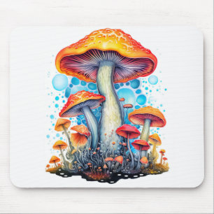 Farbenfrohe Psychedelic Mushroom-Illustration Mousepad