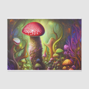 Farbenfrohe Psychedelic Mushroom Mystical Forest Seidenpapier
