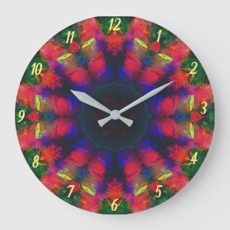 Farbenfrohe Psychedelic Retro Boho Wall Clock Große Wanduhr