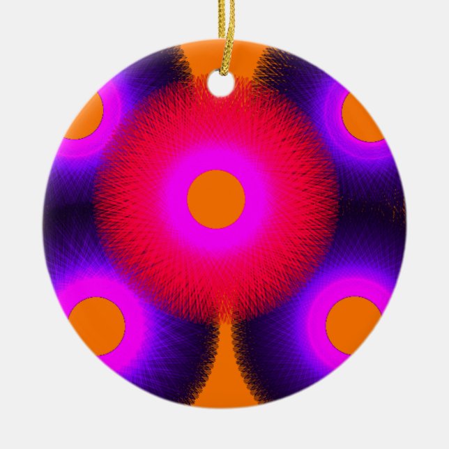 farbenfrohe Psychedelik Art 4667 Keramikornament (Vorne)