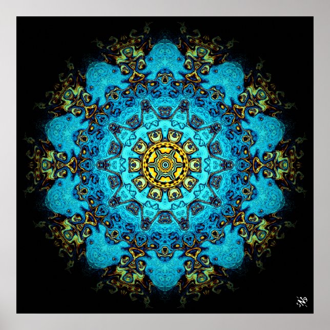 Farbenfrohe psychedelische abstrakte Muster Poster (Vorne)