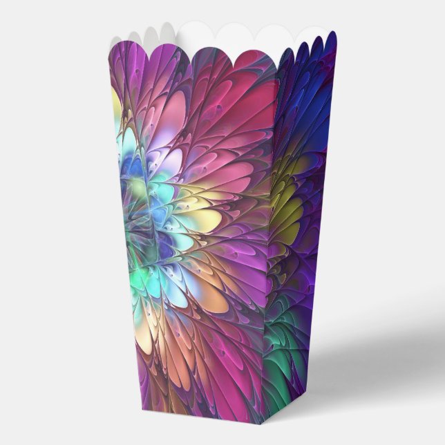 Farbenfrohe Psychedelische Blume Abstraktes Frakta Geschenkschachtel (Vorderseite)