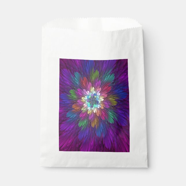 Farbenfrohe Psychedelische Blume Abstraktes Frakta Geschenktütchen (Vorderseite)